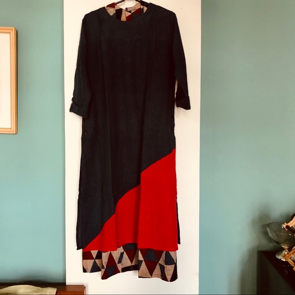 Roha Bombay Dresses & Skirts - Roha designer tunic/kurta/dress with contrast underslip in cotton